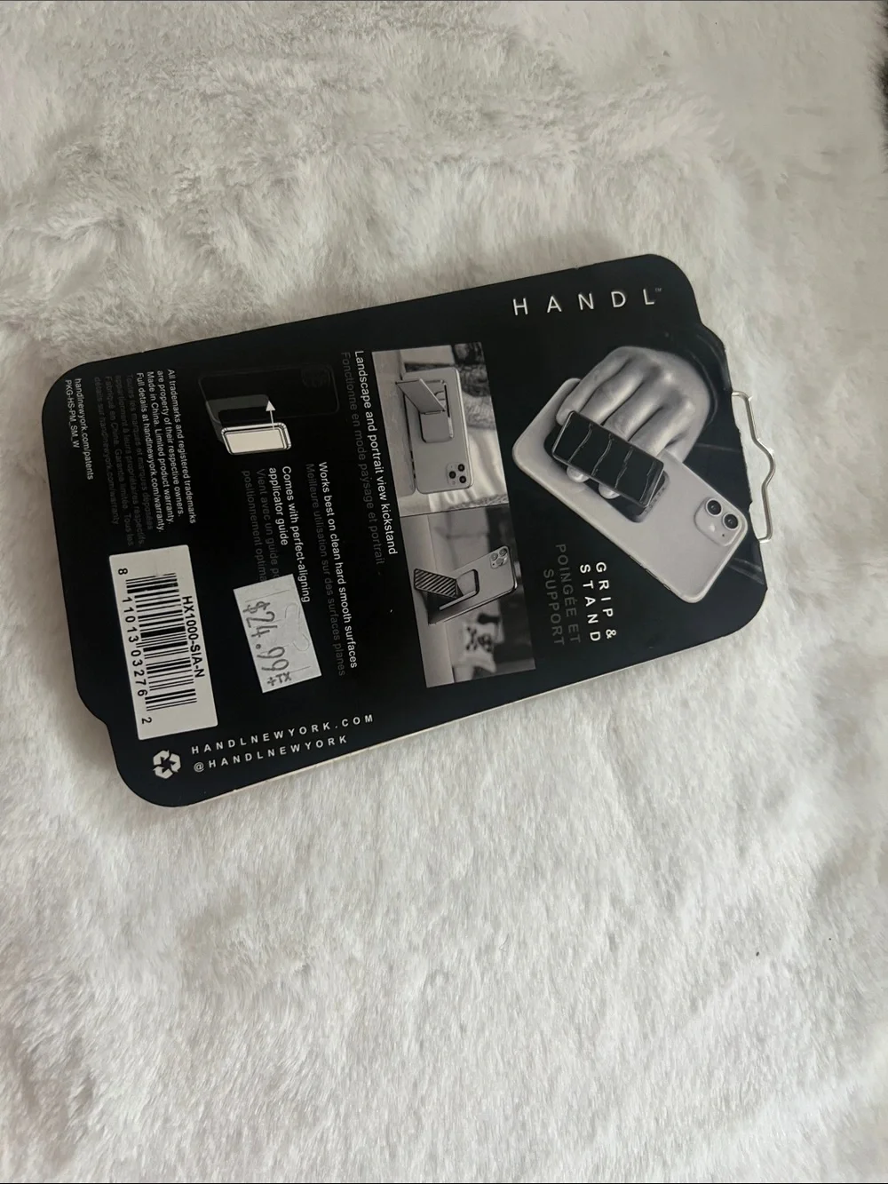 Landau Silver Glitter Phone Grip & Stand